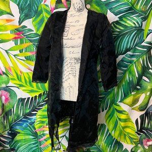 Rare Heidi Weisel Small Sheer Black Tulle Lace Sexy Intimate Lingerie Open Robe